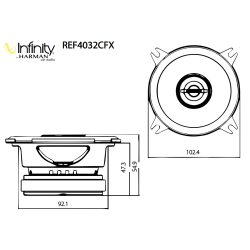 Infinity REF4032cfx 4"/100mm 35W coaxial speaker