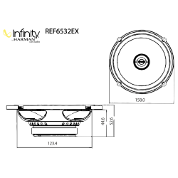 Infinity REF6532ex 6-1/2"/160mm 55W coaxial speaker