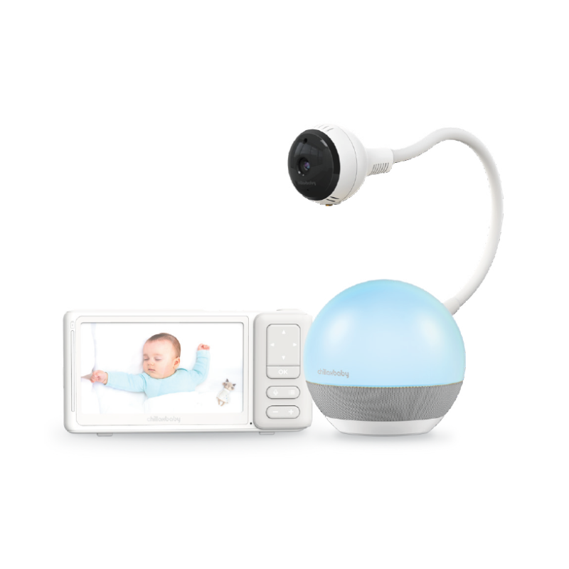 Chillax DM610 Giraffe baby monitor with 5" PU display, Wifi switch & mood light globe, Care app
