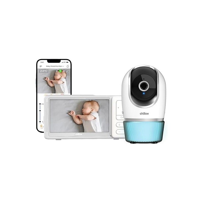 Chillax DM568 Candle wifi Baby Monitor w.5"Display, PTZ baby camera & Care App
