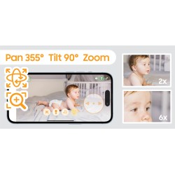 Chillax DM568 Candle wifi Baby Monitor w.5"Display, PTZ baby camera & Care App