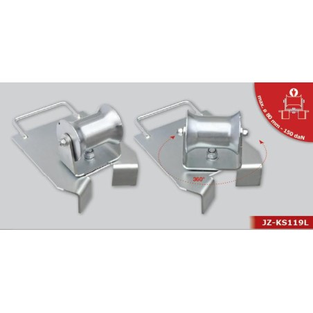 Galvanised Cable Roller Guide With Swivel and Angled Base for Edges